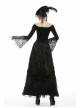 One-Word Collar Front Chest Frill Pendant Decoration Big Lace Cuff Black Gothic Velvet Blouse