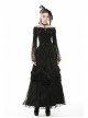 One-Word Collar Front Chest Frill Pendant Decoration Big Lace Cuff Black Gothic Velvet Blouse