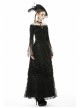 One-Word Collar Front Chest Frill Pendant Decoration Big Lace Cuff Black Gothic Velvet Blouse