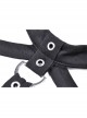 Front Chest Metal Eyelets Bandage Long Sleeve Black Punk Tight T-Shirt