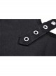 Front Chest Metal Eyelets Bandage Long Sleeve Black Punk Tight T-Shirt