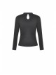 Front Chest Metal Eyelets Bandage Long Sleeve Black Punk Tight T-Shirt