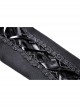 Front Chest Splice Decals Mesh Slit Lace-Up Long Sleeve Black Gothic T-Shirt