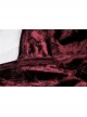 Square Collar Front Chest Bow Lantern Sleeve Wine Red Gothic Blouse