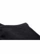 Off-Shoulder Back Zipper Long Sleeve Metal Eyelets Strap Black Punk Tight T-Shirt