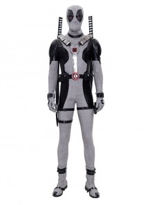 Comics X-Force White Deadpool Gray-black Battle Suit Halloween Cosplay Costume Set