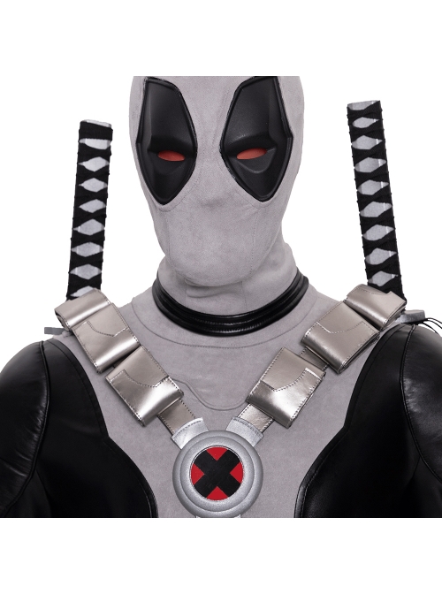 Comics X-Force White Deadpool Gray-black Battle Suit Halloween Cosplay Costume Set