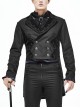 Front Floral Webbing Metal Retro Button Black Gothic Weft Velveteen Tailcoat