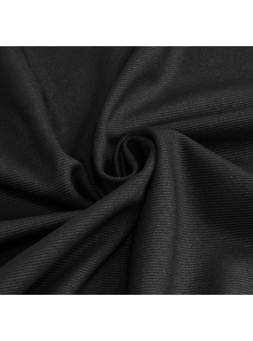 Front Floral Webbing Metal Retro Button Black Gothic Weft Velveteen Tailcoat