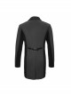 Front Floral Webbing Metal Retro Button Black Gothic Weft Velveteen Tailcoat