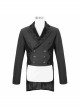Front Floral Webbing Metal Retro Button Black Gothic Weft Velveteen Tailcoat