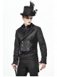 Front Floral Webbing Metal Retro Button Black Gothic Weft Velveteen Tailcoat