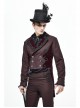 Front Floral Webbing Metal Retro Button Wine Red Gothic Weft Velveteen Tailcoat