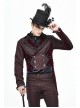 Front Floral Webbing Metal Retro Button Wine Red Gothic Weft Velveteen Tailcoat