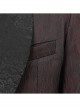 Front Metal Retro Button Metal Nail Cuff Dark Red  Gothic Jacquard Coat