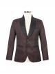 Front Metal Retro Button Metal Nail Cuff Dark Red  Gothic Jacquard Coat