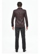 Front Metal Retro Button Metal Nail Cuff Dark Red  Gothic Jacquard Coat
