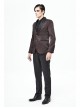 Front Metal Retro Button Metal Nail Cuff Dark Red  Gothic Jacquard Coat