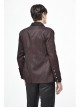Front Metal Retro Button Metal Nail Cuff Dark Red  Gothic Jacquard Coat