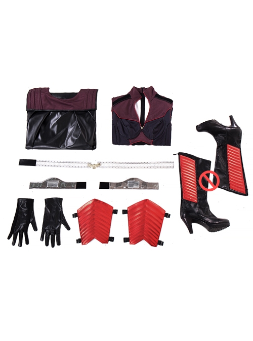 The Boys Season 2 Stormfront Dark Red Battle Suit Halloween Cosplay Costume Set