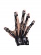 Ghost Head Rivets Metal Chain Decoration Black Punk Men Leather Gloves