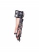 Ghost Head Rivets Metal Chain Decoration Black Punk Men Leather Gloves