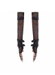 Metal Ring Chain Decoration Metal Buckle Leather Strap Black Punk Mesh Gloves
