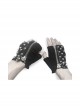 Ghost Head Pendant Metal Rivet Decoration Black Punk Fingerless Leather Men Gloves