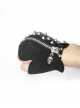 Ghost Head Pendant Metal Rivet Decoration Black Punk Fingerless Leather Men Gloves