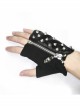 Ghost Head Pendant Metal Rivet Decoration Black Punk Fingerless Leather Men Gloves
