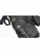 Metal Buckle Side Lace-Up Splice Mesh Black Punk Leather Men Gloves