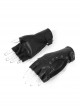 Metal Hasp Metal Eyelets Decoration Splice Mesh Black Punk Short Half-Finger Gloves
