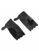 Metal Hasp Metal Eyelets Decoration Splice Mesh Black Punk Short Half-Finger Gloves
