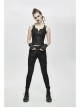 Metal Hasp Metal Eyelets Decoration Splice Mesh Black Punk Short Half-Finger Gloves