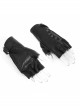 Metal Hasp Metal Eyelets Decoration Splice Mesh Black Punk Short Half-Finger Gloves
