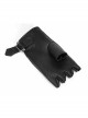 Metal Hasp Metal Eyelets Decoration Splice Mesh Black Punk Short Half-Finger Gloves
