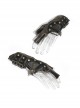 Metal Nail Chain Decoration Brown Punk Leather Gloves