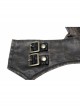 Metal Nail Chain Decoration Brown Punk Leather Gloves