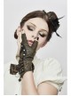 Metal Nail Chain Decoration Brown Punk Leather Gloves