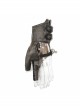 Metal Nail Chain Decoration Brown Punk Leather Gloves