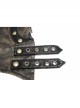 Metal Nail Chain Decoration Brown Punk Leather Gloves