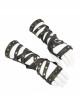 Metal Rivet Leather Strap Lace-Up Brown Leather Gloves