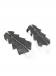 Metal Zipper Armor-Shaped Side Nail Black Punk Leather Gloves