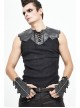 Metal Zipper Armor-Shaped Side Nail Black Punk Leather Gloves