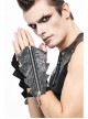 Metal Zipper Armor-Shaped Side Nail Black Punk Leather Gloves