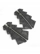 Metal Zipper Armor-Shaped Side Nail Black Punk Leather Gloves