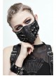 Metal Rivet Decoration Splice Mesh Black And Silver Leather Mask