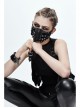 Metal Rivet Decoration Splice Mesh Black And Silver Leather Mask