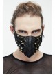 Metal Rivet Decoration Splice Mesh Black And Bronze Leather Mask