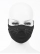 Front Wing Print Black Punk Knit Mesh Mask